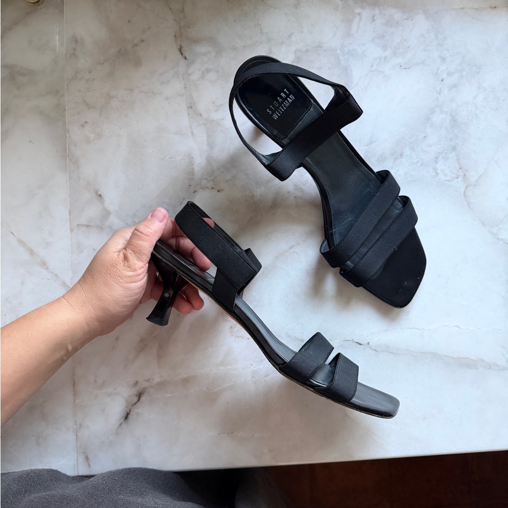 Stuart Weitzman Black Strappy Sandals